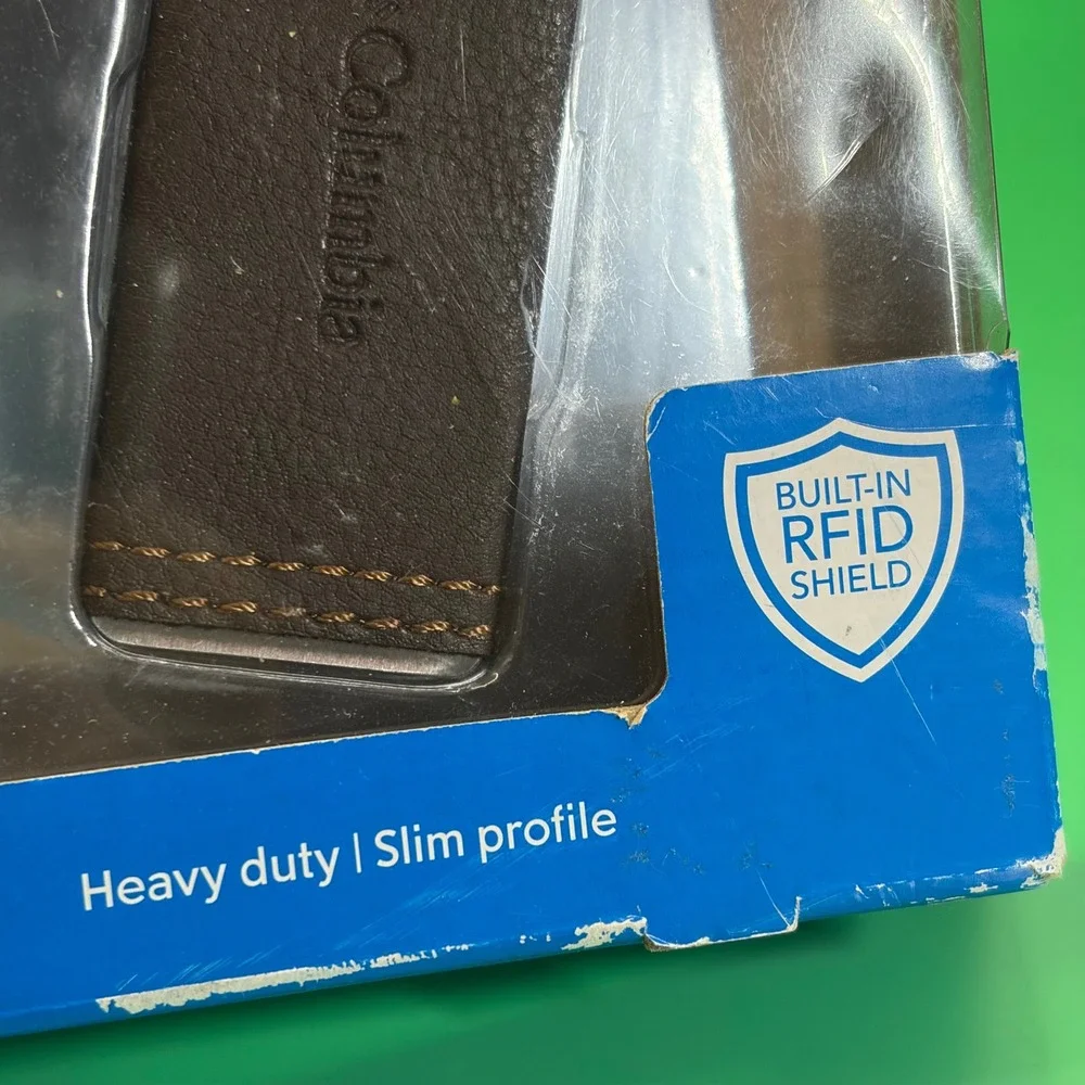 Columbia RFID Shield Wallet/Weighted Bottle Opener Brown Handcrafted Leather NEW
